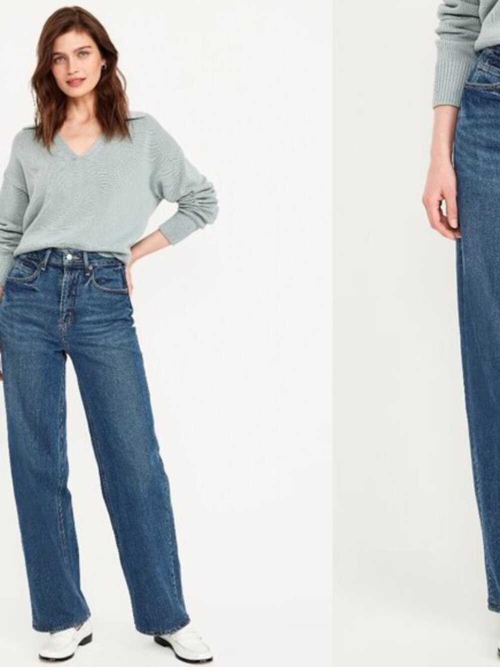 OLD NAVY extra high-rise sky-hi wide leg jeans in bedford (sz2)